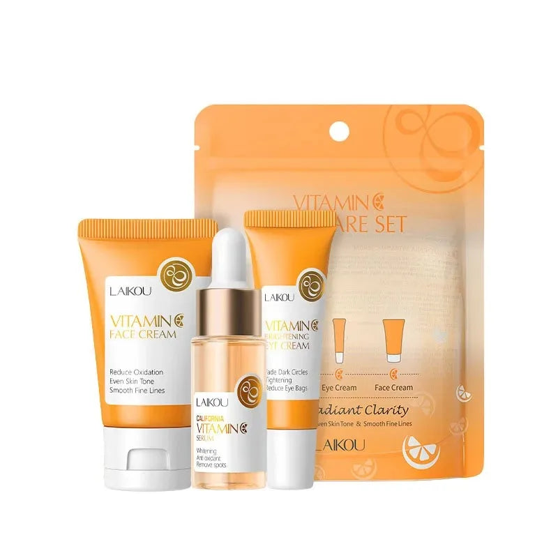 Kit Voyage LAIKOU Vitamine C - Sérum, Crème Yeux & Visage