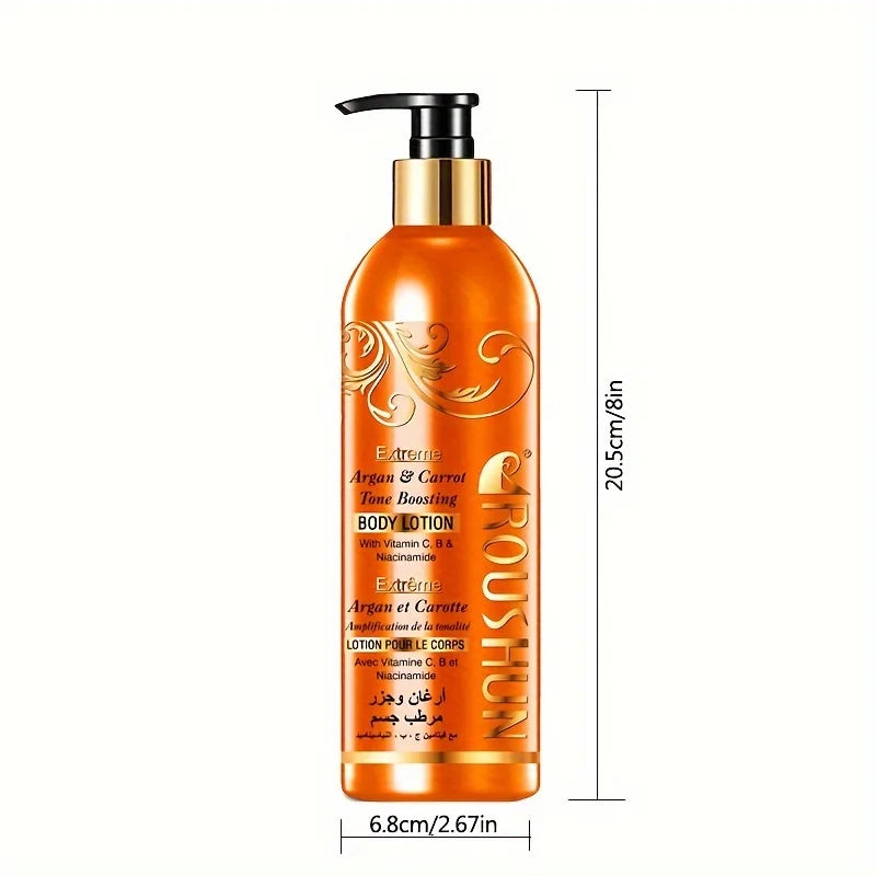 Lotion Corps Argan Marocain et Carotte 500ml Grande Capacité Hydratante Nourrissante
