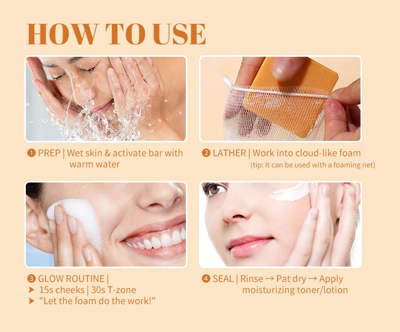 2pcs Savon au curcuma Nettoyage du visage Ton de la peau lisse éclatant Peau éclaircie Apaise Bain corporel Savon pour le visage fait à la main Soins de la peau