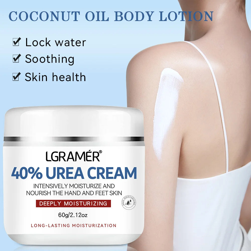 Crème à l'Urée 40% Hydratante Mains et Pieds Élimine Peaux Mortes Répare Peau Sèche et Gercée