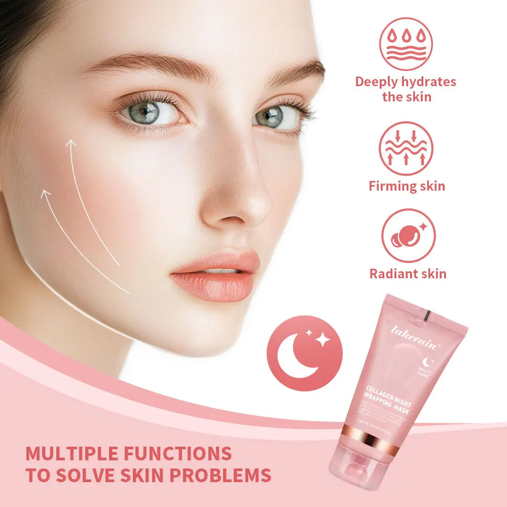 Collagen Peel-off Mask Jelly Night Wrapping Facial Mud Firming mask Daily Face Skincare Deep Cleaning Skin-Peeling Off Covers