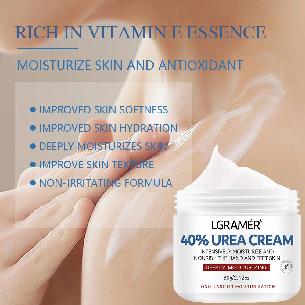 Crème à l'Urée 40% Hydratante Mains et Pieds Élimine Peaux Mortes Répare Peau Sèche et Gercée