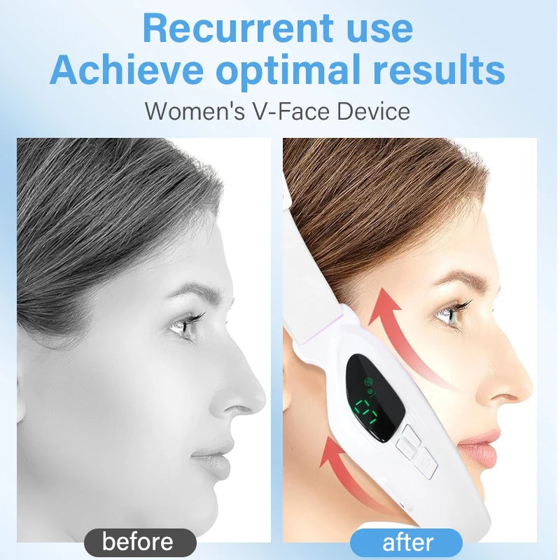 V Shaped Face Beauty Device with Remote Control LED Photon Face Lifting Massager Double Chin Removal Facial Beauty Instrument