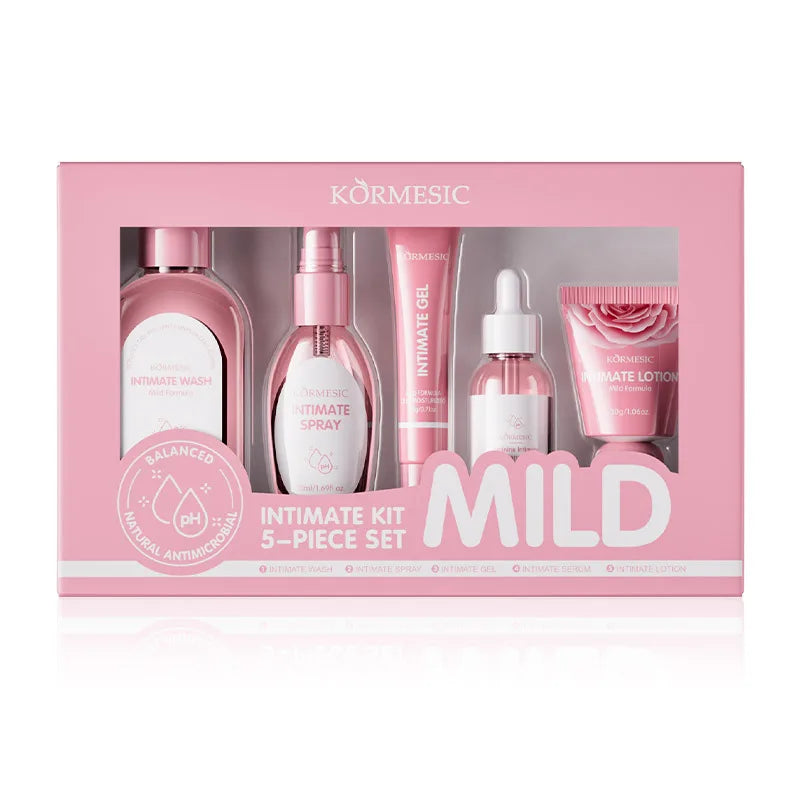 Kit Soins Intimes Femme KORMESIC 5 Pièces - Routine Quotidienne Nettoyant Éclaircissant Douceur