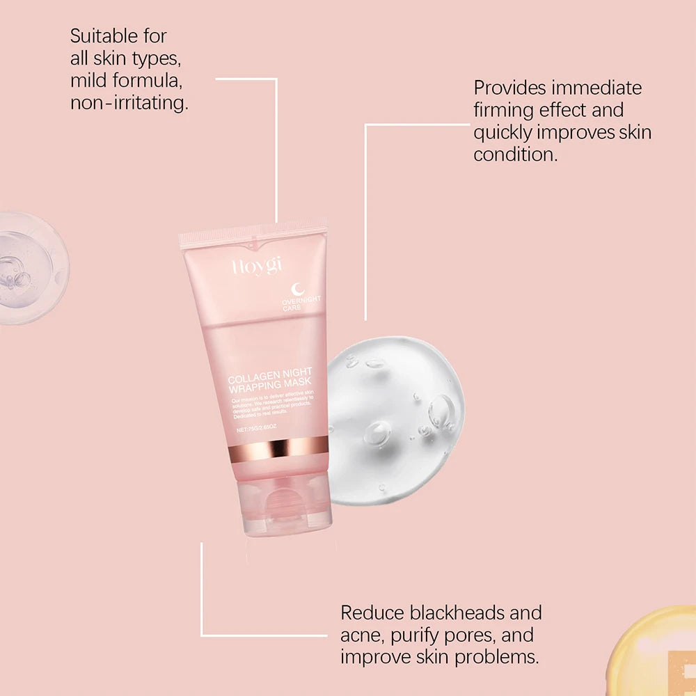 Masque Collagène Nuit 75g - Raffermissant Éclat - Hydratation & Rajeunissement