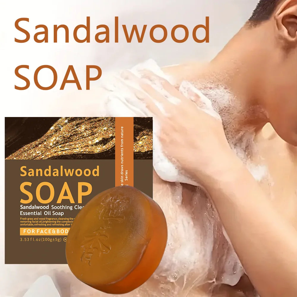 Savon Artisanal Éclaircissant Bois Santal - Nettoyage Profond Hydratant Huile Essentielle Doux
