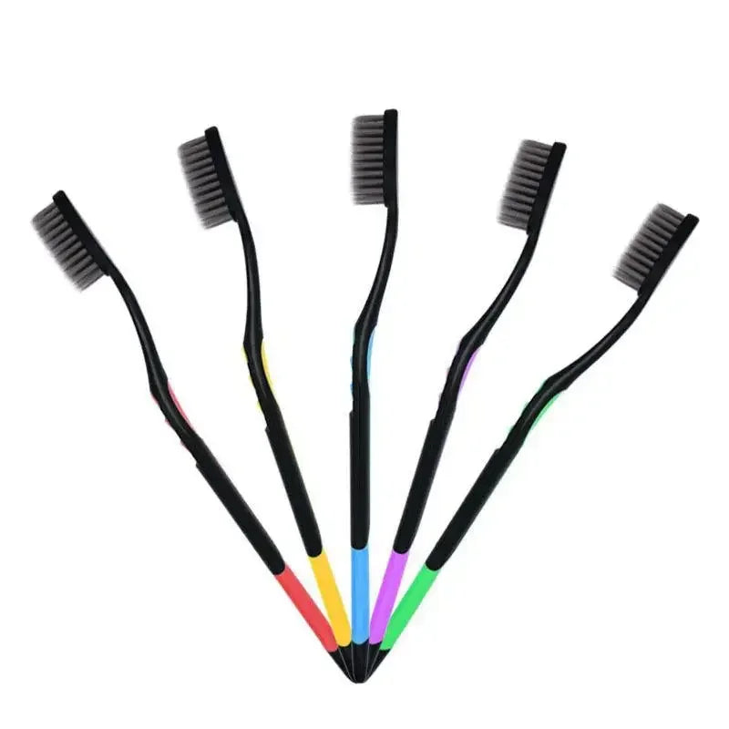 Lot de 10 Brosses à Dents au Charbon de Bambou - Poils Souples Ultra-Fins Nettoyage Bucco-Dentaire