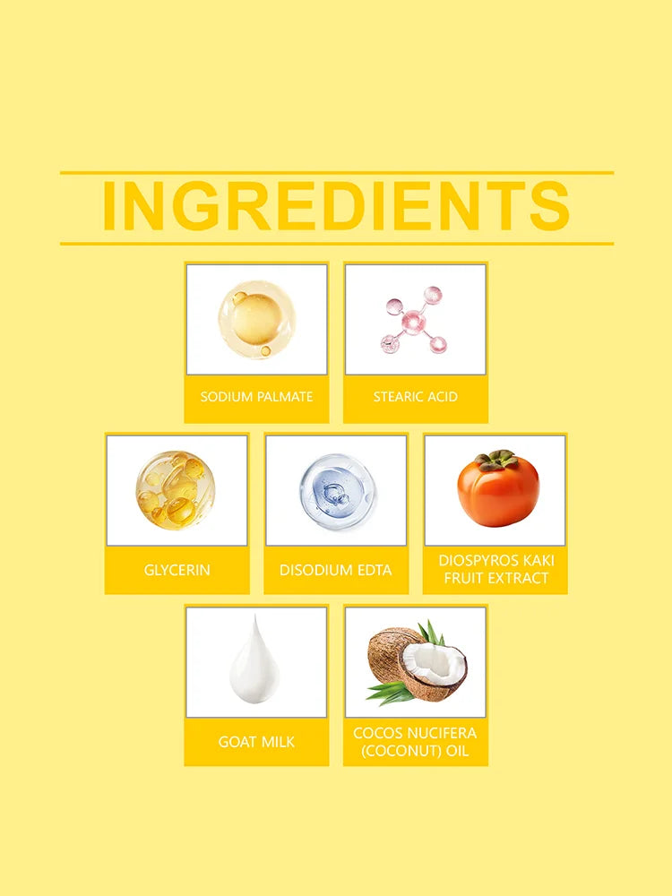 Savon Nourrissant OceAura Kaki & Lait de Chèvre 100g - Nettoyage Doux & Hydratant