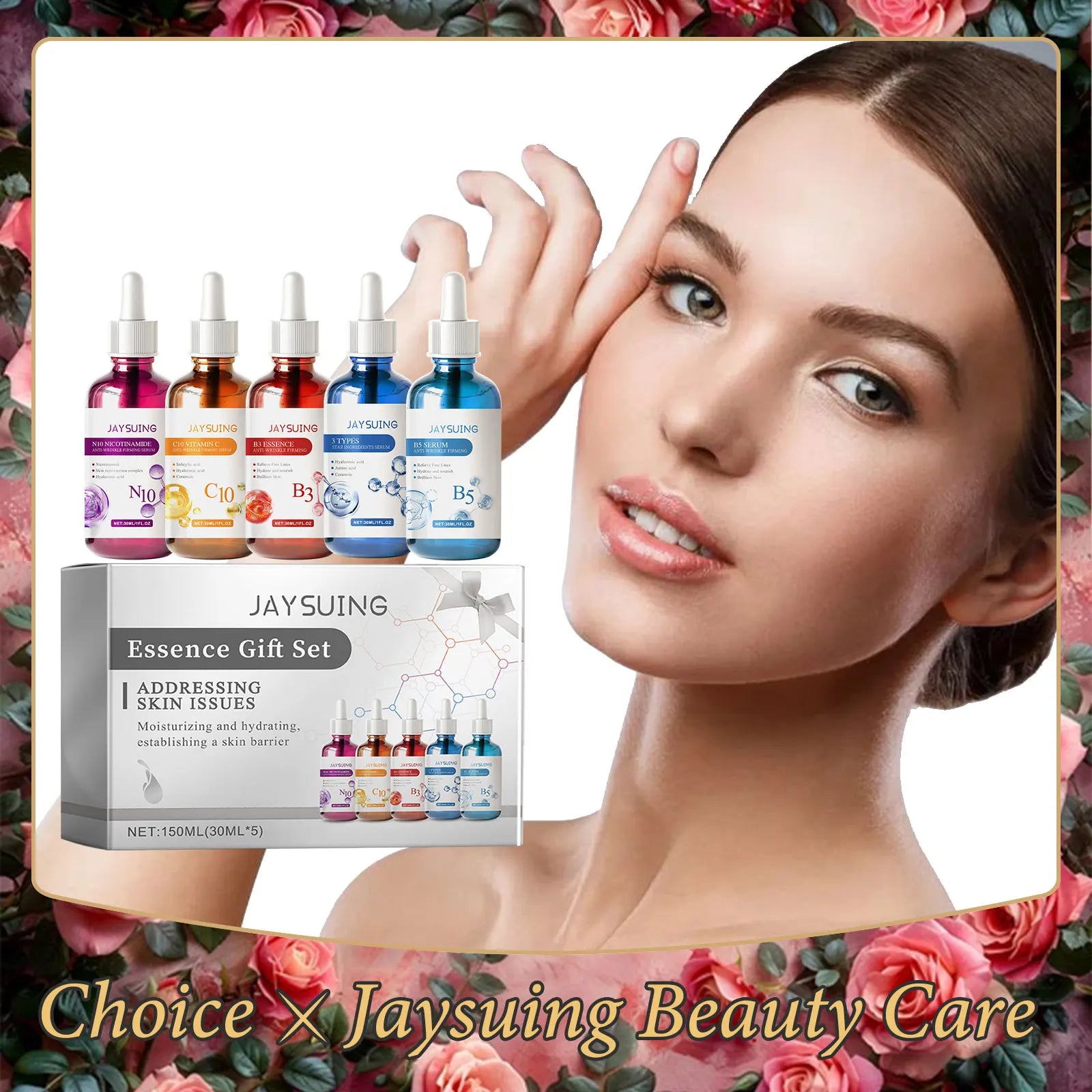 Coffret Cadeau Sérums Visage - Hydratant Anti-Rides Raffermissant Éclat