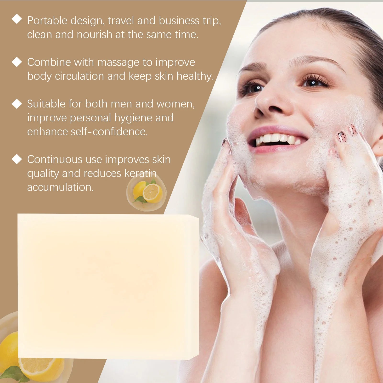 Savon Suif Nettoyage Profond - Contrôle Sébum Réduit Points Noirs Éclaircit Hydrate Améliore Teint Terne