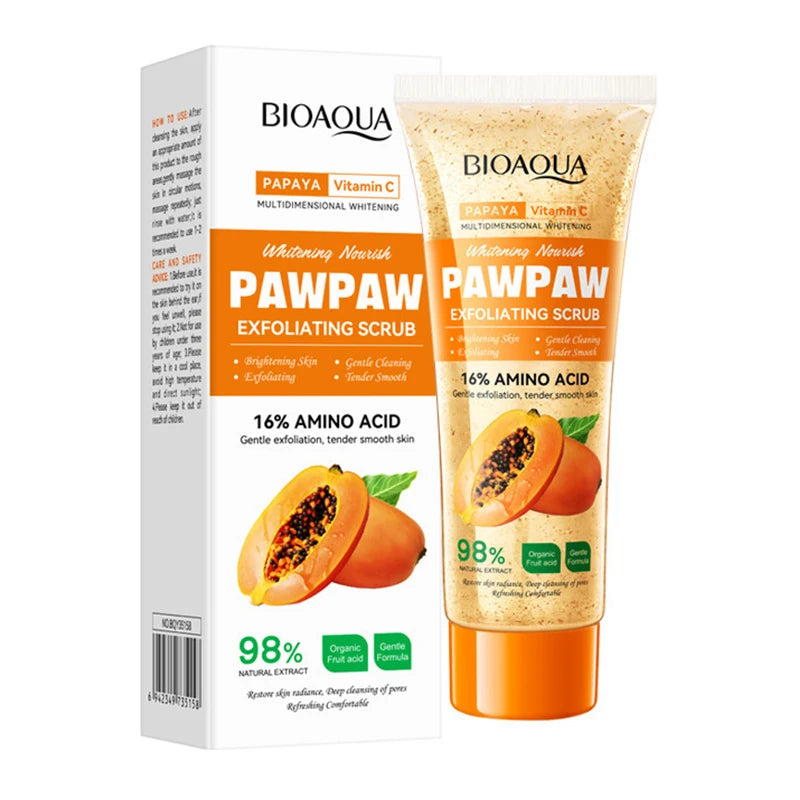 Crème Gommage Exfoliante Papaye Vitamine C 100g - Hypoallergénique Hydratante Nettoyage Profond