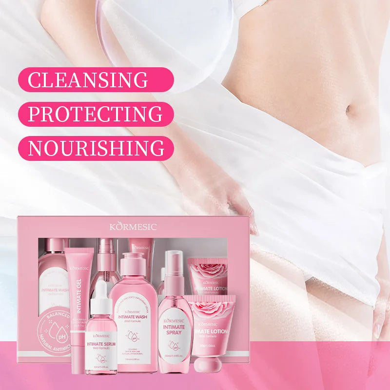 Kit Soins Intimes Femme KORMESIC 5 Pièces - Routine Quotidienne Nettoyant Éclaircissant Douceur