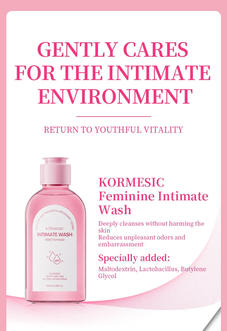 Kit Soins Intimes Femme KORMESIC 5 Pièces - Routine Quotidienne Nettoyant Éclaircissant Douceur
