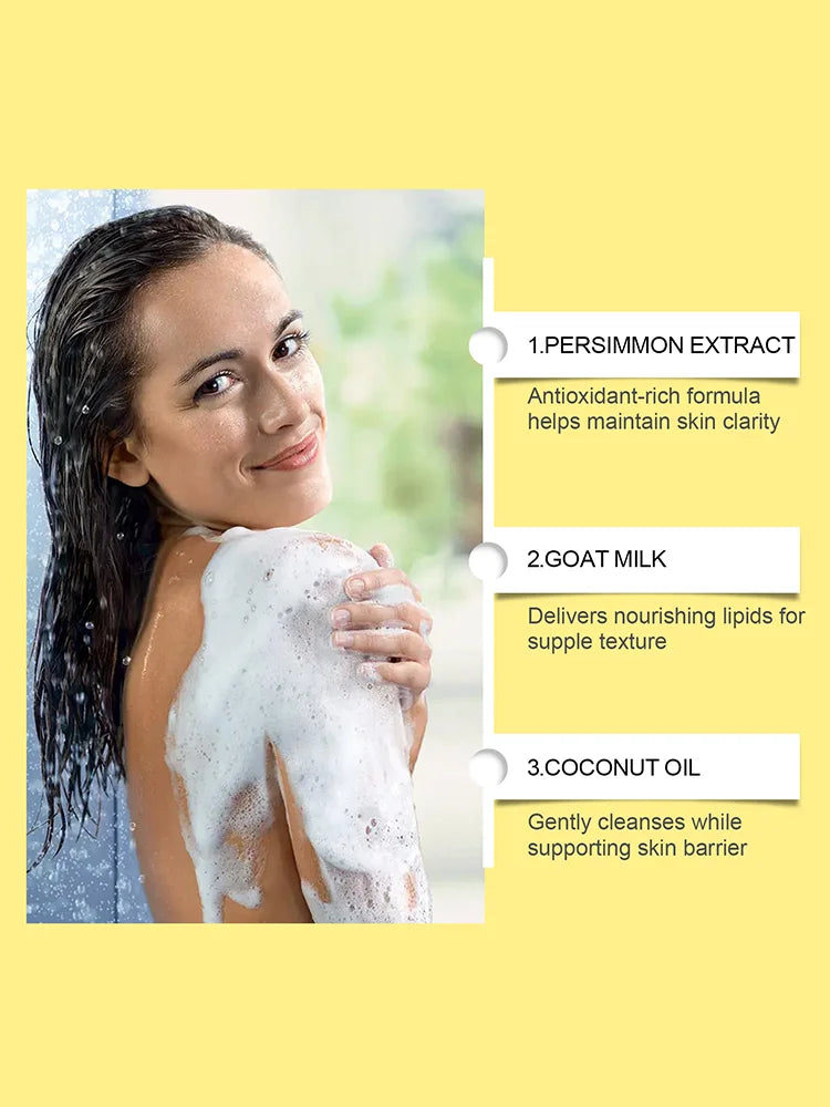 Savon Nourrissant OceAura Kaki & Lait de Chèvre 100g - Nettoyage Doux & Hydratant