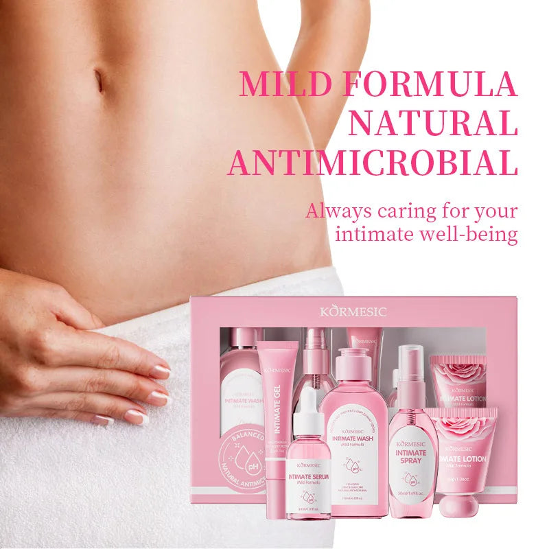 Kit Soins Intimes Femme KORMESIC 5 Pièces - Routine Quotidienne Nettoyant Éclaircissant Douceur