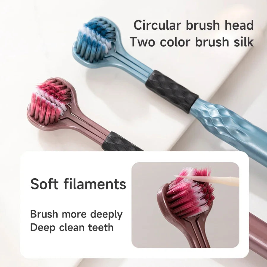Brosse à Dents 3 Faces - Nettoyage Complet (Lot de 2)