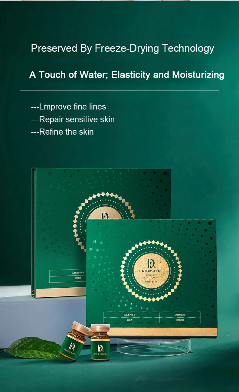 Essence d’acide hyaluronique Crème en poudre de collagène Réparation du visage Hydratant Ligne fine Lifting Raffermissant Soins de la peau éclaircissants