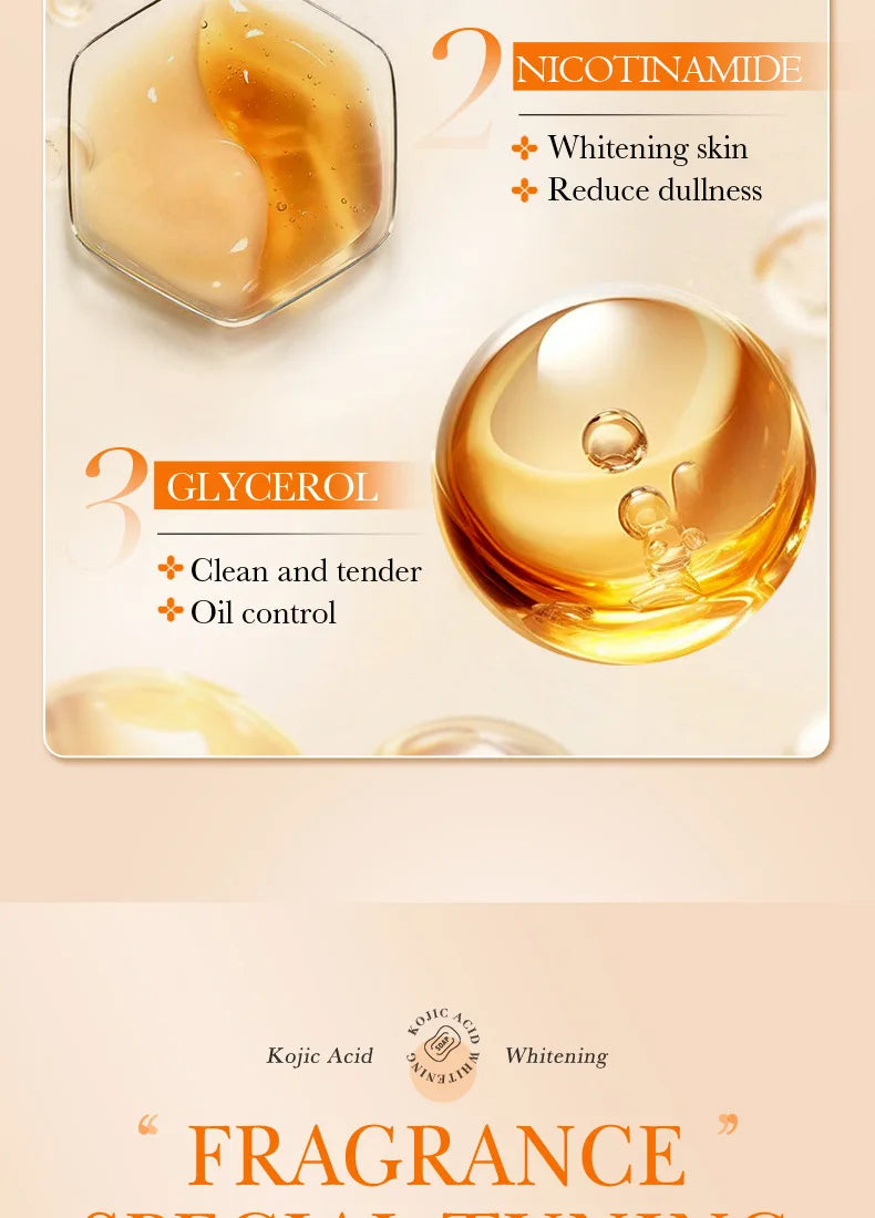 Savon Artisanal Éclaircissant Acide Kojique - Nettoyage Profond Hydratant Huile Essentielle Doux