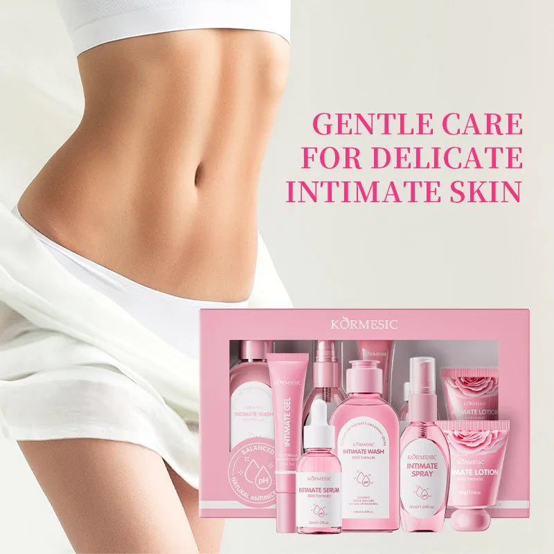 Kit Soins Intimes Femme KORMESIC 5 Pièces - Routine Quotidienne Nettoyant Éclaircissant Douceur