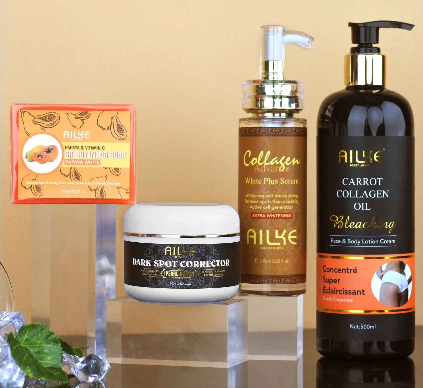 Kit de soins de la peau AILKE Collagen 5 en 1, restaurer l’élasticité de la peau, lisser la peau, éclaircir, unifier le teint de la peau, pour l’utilisation du visage et le corps