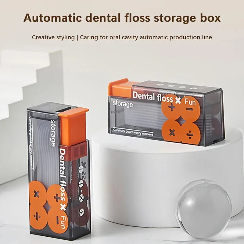 Automatic Dental Floss Storage Box Pop-Up Dental Floss Dispenser With 10Pcs Floss Dental Oral Hygiene Care Portable