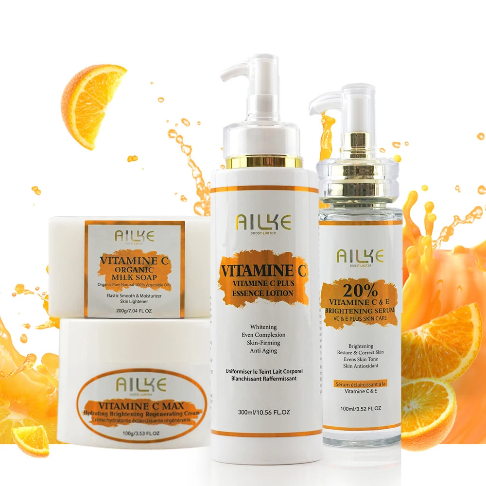 Kit AILKE Vitamine C - Sérum & Crème Éclaircissants Corps